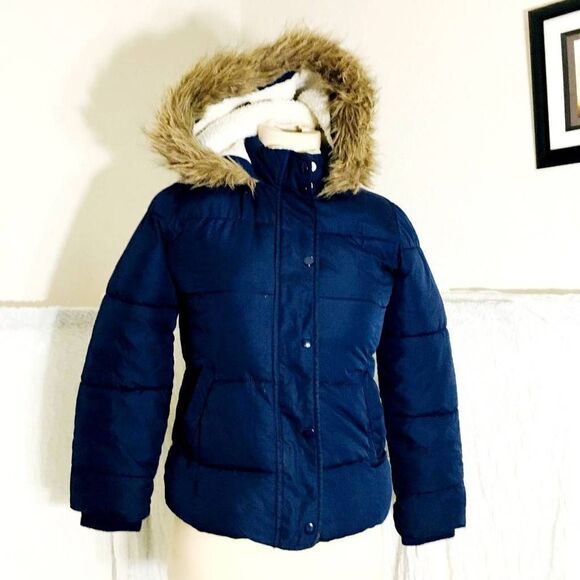 Old Navy Girls Navy Puff Jacket Size L ( 10-12) - Picture 1 of 10